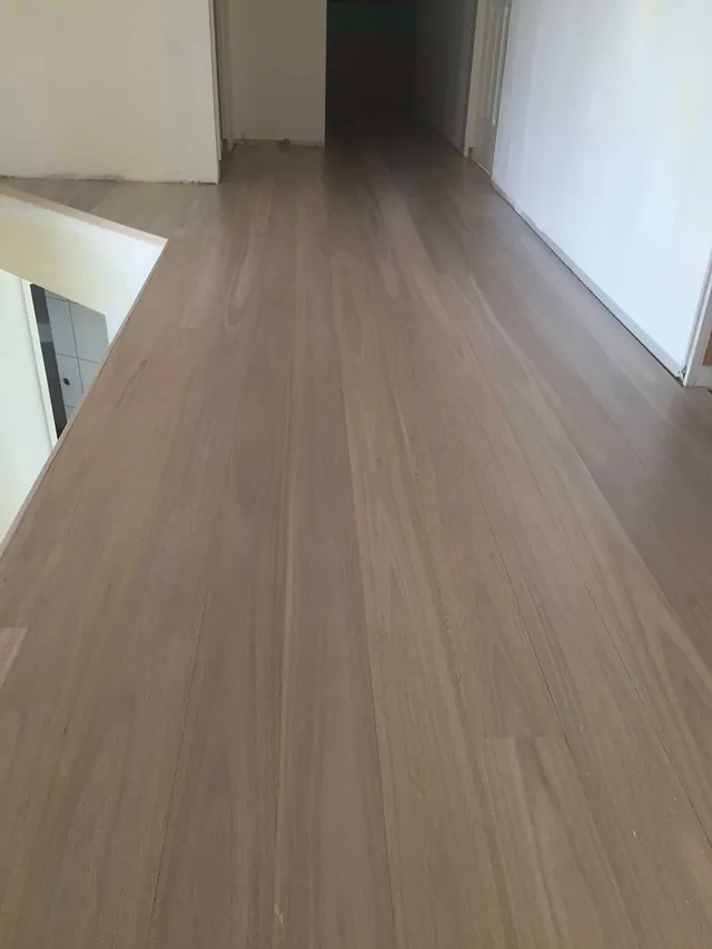 Blackbutt flooring and stairs with a Feast Watson water-based lime wash finish (view 2)