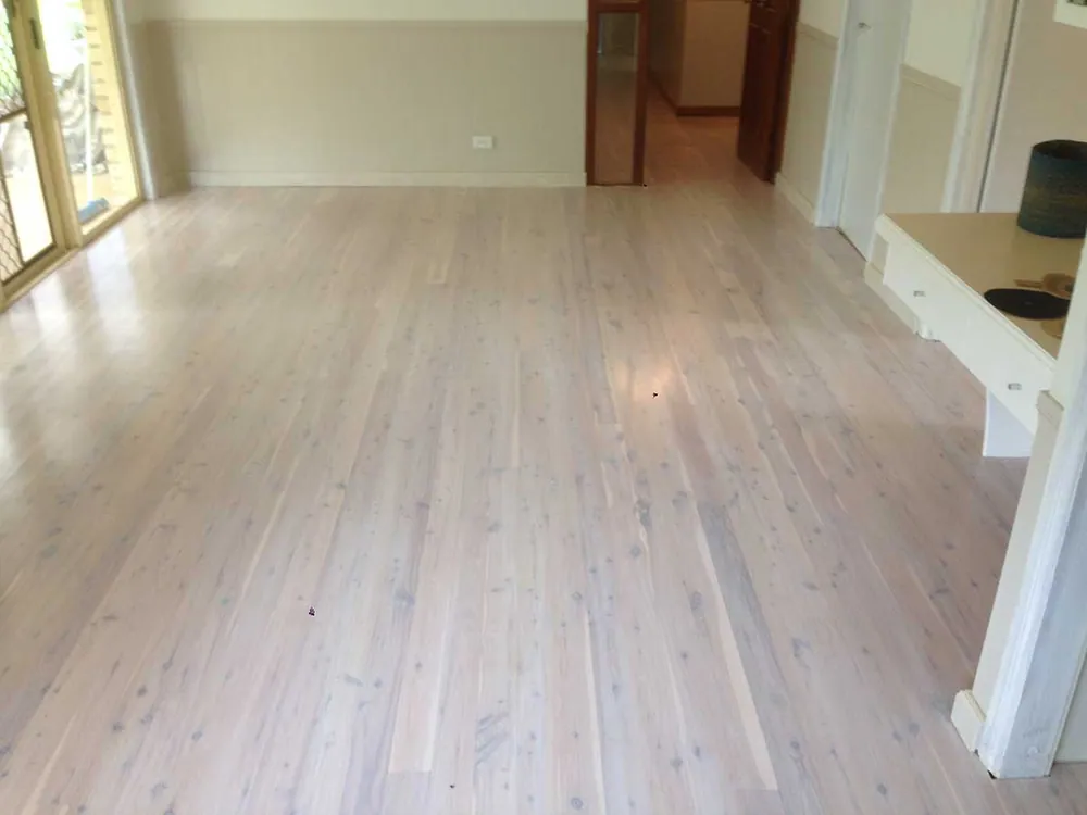 Cypress pine flooring with a Feast Watson limewash satin finish