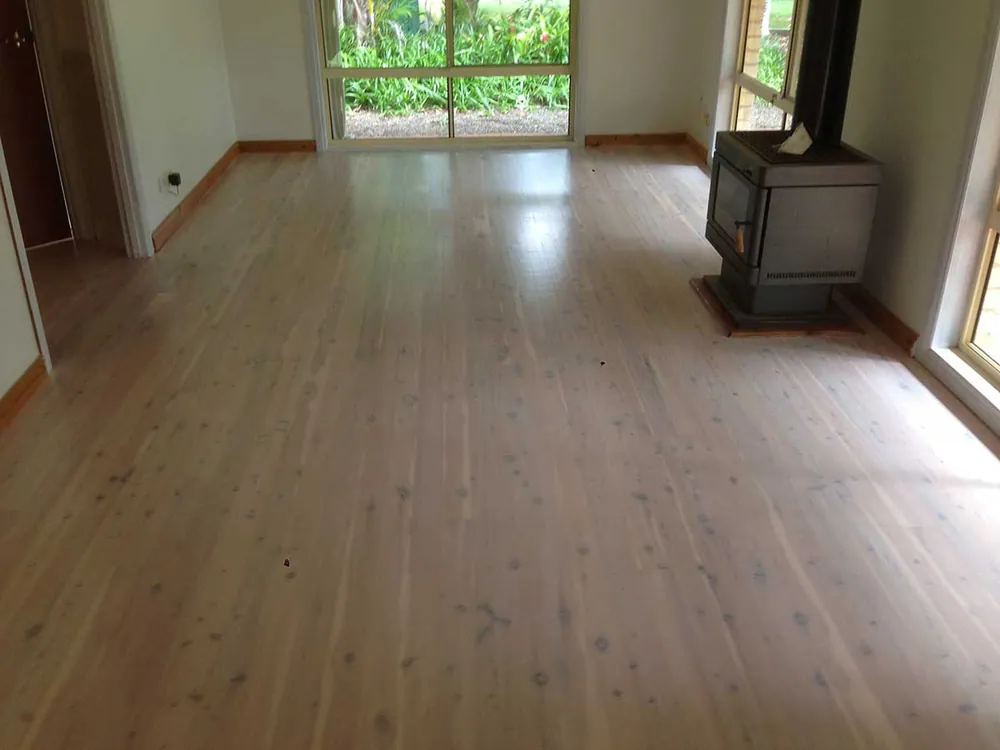 Cypress pine flooring with a Feast Watson limewash satin finish (view 2)