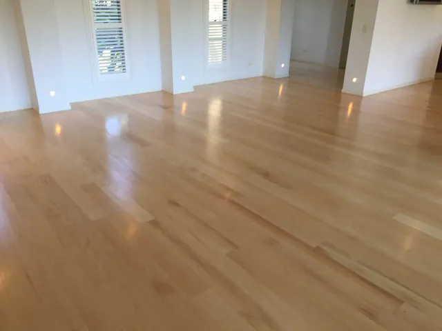 Resand old finish to new water-based satin finish timber floor, Gold Coast (view 2)