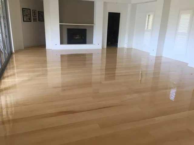 Resand old finish to new water-based satin finish timber floor, Gold Coast