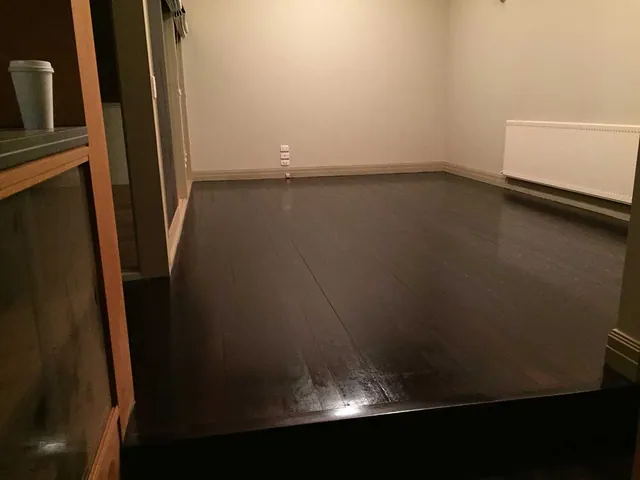 Teak Brown Feast Watson direct stain with a water-based satin finish timber floor, Gold Coast (view 3)