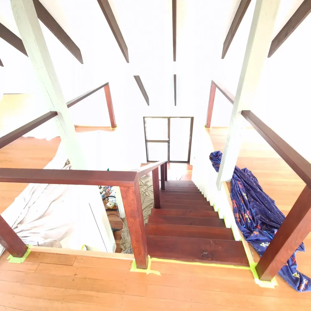 Water Based Matte Walnut Pine Staircases Gold Coast