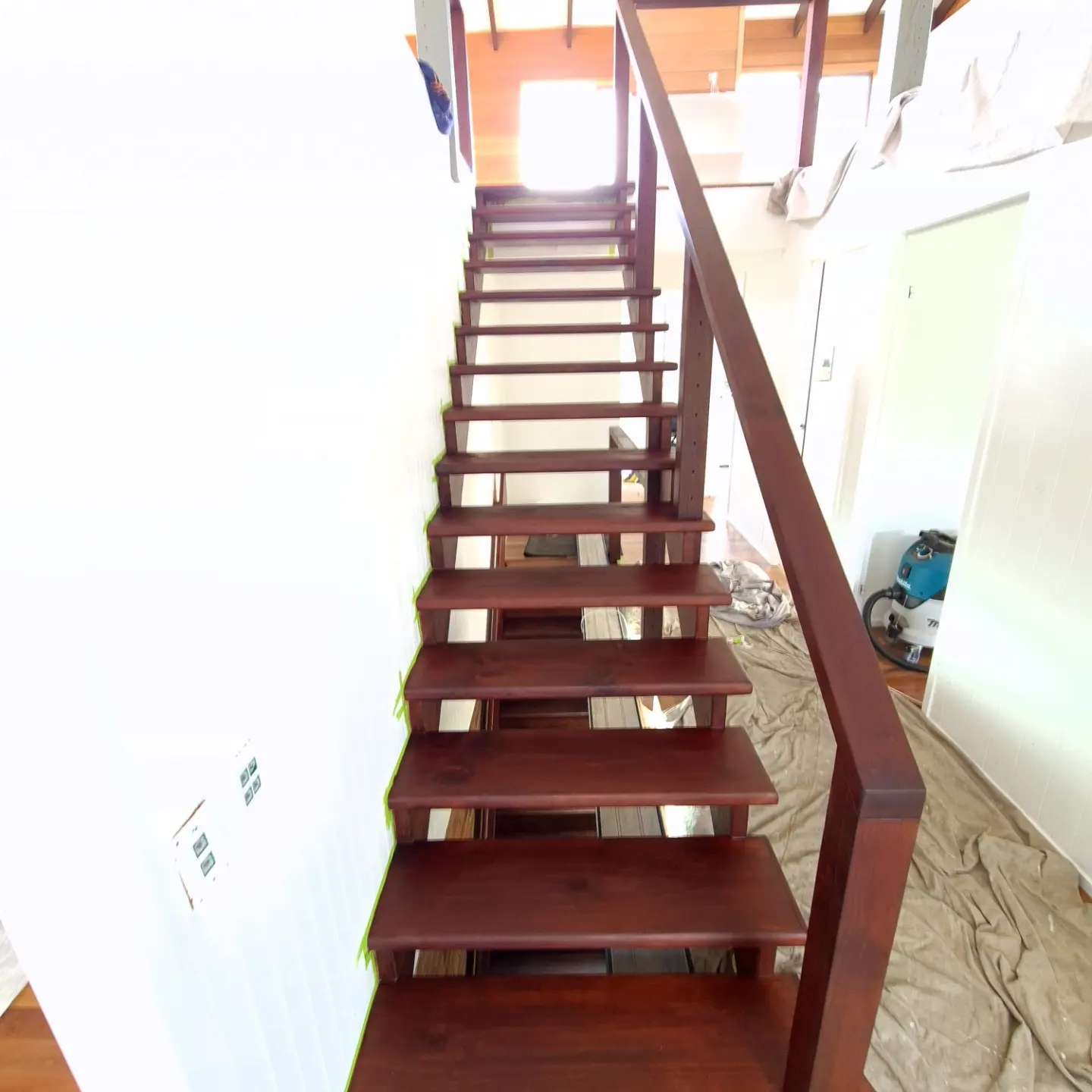 Water-Based Matte Walnut Pine Staircases Gold Coast